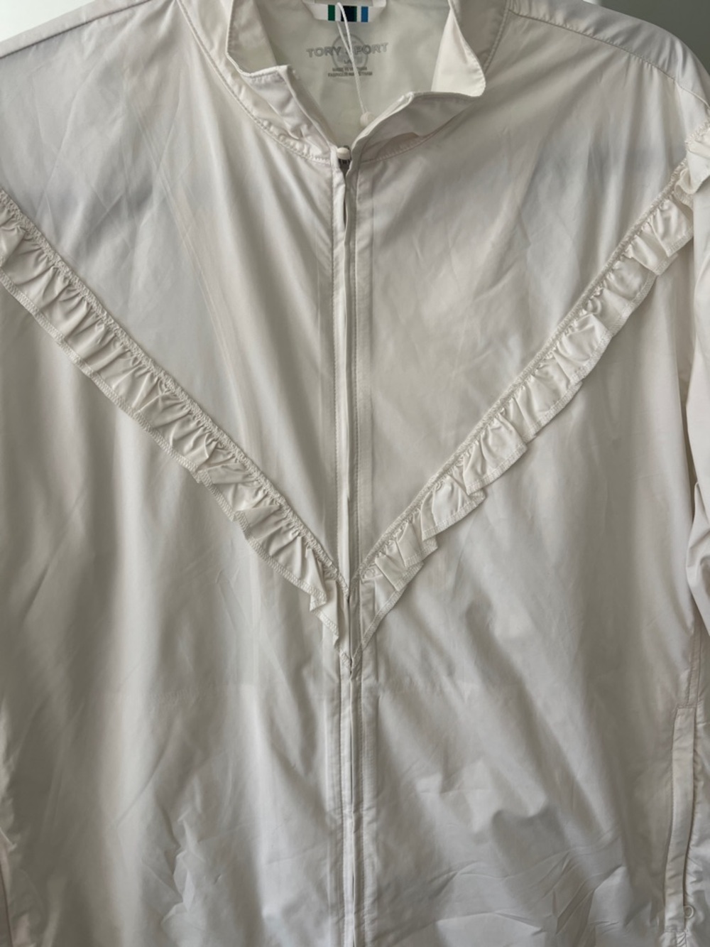 Tory Sport White Zip-Front Jacket with Subtle Trim - Picture 4 of 7